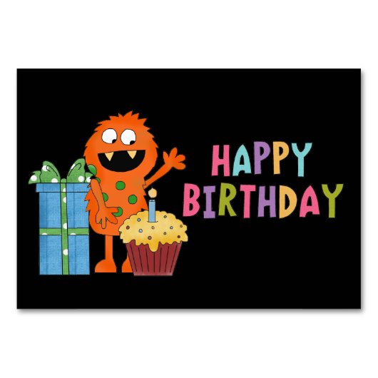 Carte de table Birthday Monster (Devant)