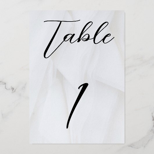Carte de table blanc/or Foil No 1 (Recto)