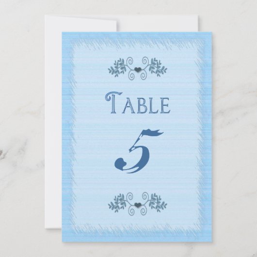 CARTE DE TABLE - BLEU ÉLÉGANT - DOUBLE FACE (Dos)