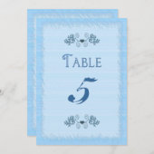 CARTE DE TABLE - BLEU ÉLÉGANT - DOUBLE FACE (Devant / Derrière)