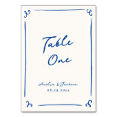 Carte de table bleue de la Marine tirée à la main (Dos)