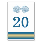 Carte de table Blue Gold Nautical Seashs (Dos)