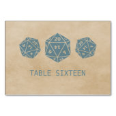 Carte de table Blue Grunge D20 Dice Gamer (Dos)
