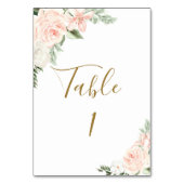 Carte de table Blush Pink and Gold Floral Mariage (Dos)