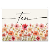 Carte de table Boho fleur sauvage Numéro Dix (Devant)