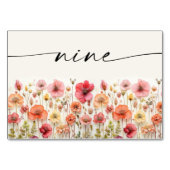Carte de table Boho fleur sauvage Numéro Neuf (Dos)