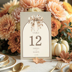Carte de table Boho Watercolor Bow Mariage