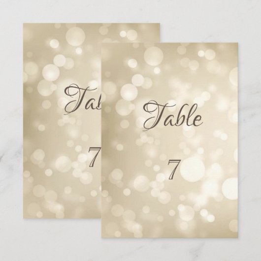Carte de table Bokeh élégante (Devant / Derrière)