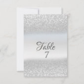 Carte de table Bokeh pailletée argent élégante (Devant)