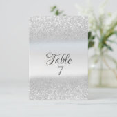 Carte de table Bokeh paillettes argent élégant (Debout devant)