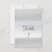 Carte de table Bokeh paillettes argent élégant (Dos)