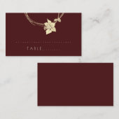 Carte de table botanique en or de Fleur de Maron d (Devant / Derrière)