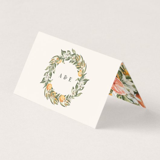 Carte de table botanique orange moderne rustique C (Back)