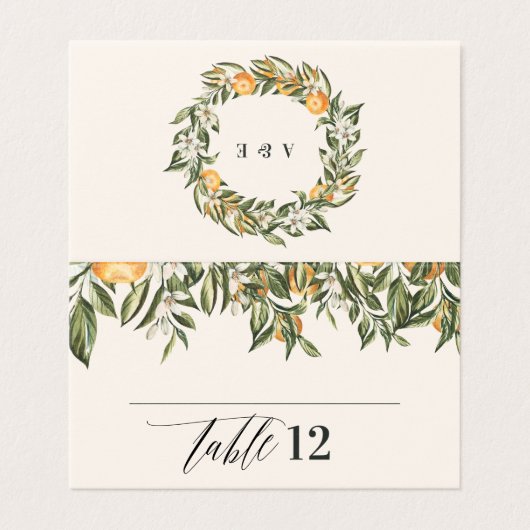 Carte de table botanique orange moderne rustique C (Outside Unfolded)