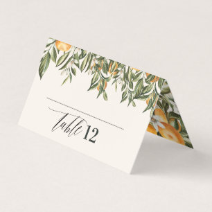 Carte de table botanique orange moderne rustique C