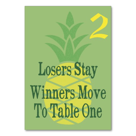 Carte de table Bunco Ananas #2 (Dos)