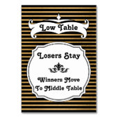 Carte de table Bunco Black and Gold Stripe - Faibl (Dos)