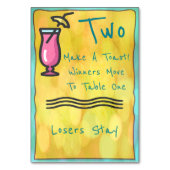 Carte de table Bunco Boisson Rose #2 (Dos)