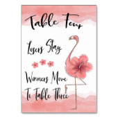Carte de table Bunco Flamant rose rose #4 (Dos)