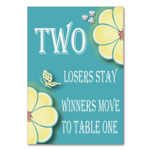 Carte de table Bunco Fleur Printemps Jaune #2 (Dos)