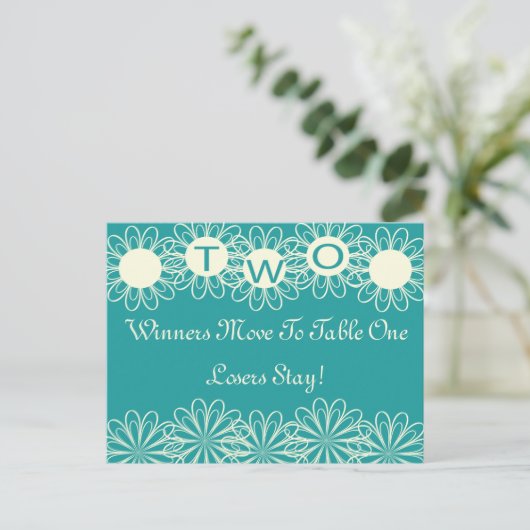 Carte de table Bunco Flowers #2 (Debout devant)
