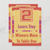 Carte de table Bunco Grandes Colorées #2 (Devant / Derrière)