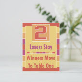 Carte de table Bunco Grandes Colorées #2 (Debout devant)