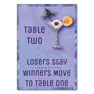 Carte de table Bunco Halloween - Tableau 2 Boisson