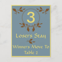 Carte de table Bunco-Leaves Fall N° 3