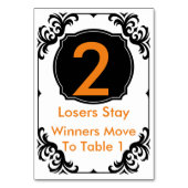 Carte de table Bunco orange et noir - #2 (Dos)