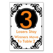 Carte de table Bunco orange et noir - #3 (Dos)