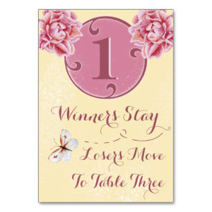 Carte de table Bunco - Peony rose #1