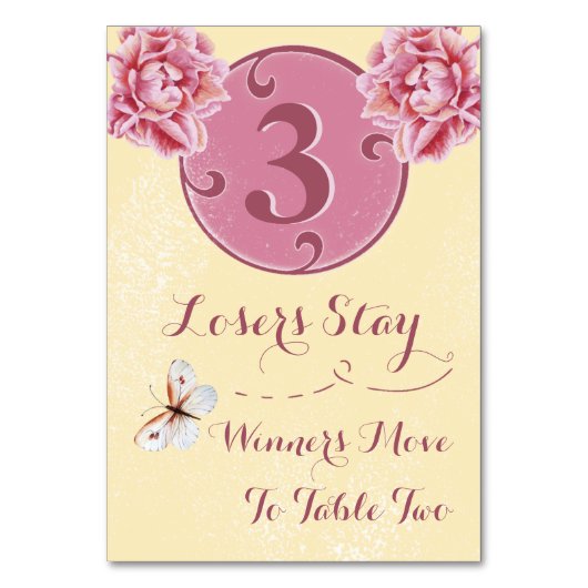 Carte de table Bunco - Peony rose #3 (Dos)