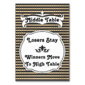Carte de table Bunco Plaid Noir et Or - Moyen (Dos)