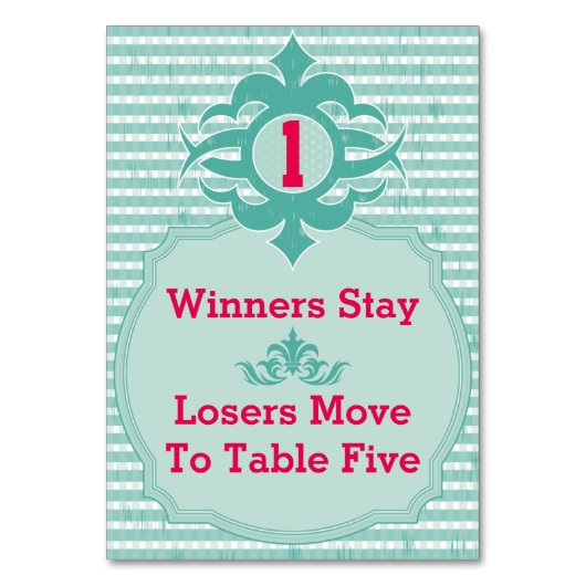 Carte de table Bunco - Plat #1 (Dos)