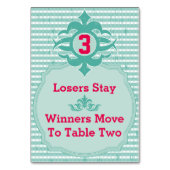 Carte de table Bunco - Plat #3 (Dos)