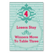 Carte de table Bunco - Plat #4 (Par défaut)