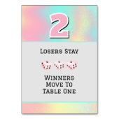 Carte de table Bunco rose #2 (Dos)