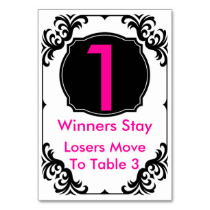 Carte de table Bunco rose et noir - #1