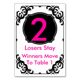 Carte de table Bunco rose et noir - #2