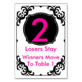 Carte de table Bunco rose et noir - #2 (Dos)