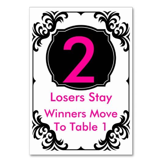 Carte de table Bunco rose et noir - #2 (Par défaut)