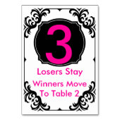Carte de table Bunco rose et noir - #3 (Dos)