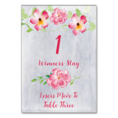 Carte de table Bunco rose florale n° 1 (Dos)