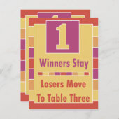 Carte de table Bunco Stripes Colorée #1 (Devant / Derrière)