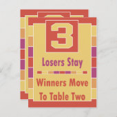 Carte de table Bunco Stripes Colorée #3 (Devant / Derrière)