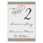 Carte de table Bunco stylée Pois amusante #2 (Dos)