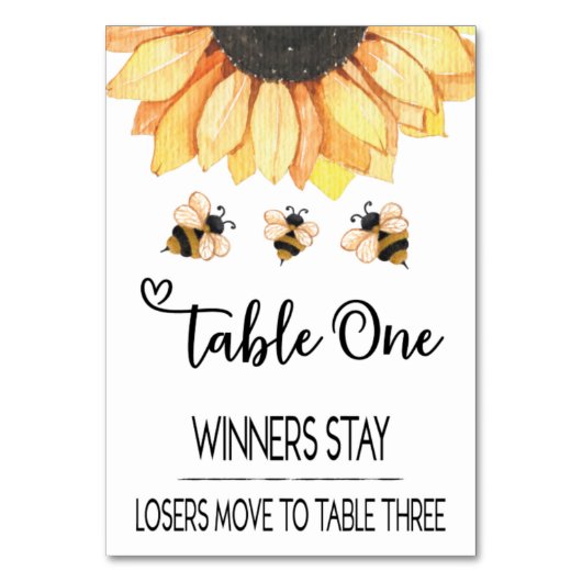 Carte de table Bunco Sunflower Bee #1 (Par défaut)