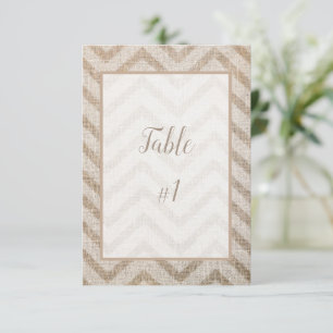 Carte de table Burlap à la réception