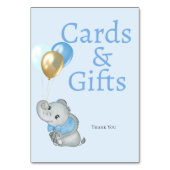 Carte de table Cadeaux et Cartes Eléphant Bleu (Dos)